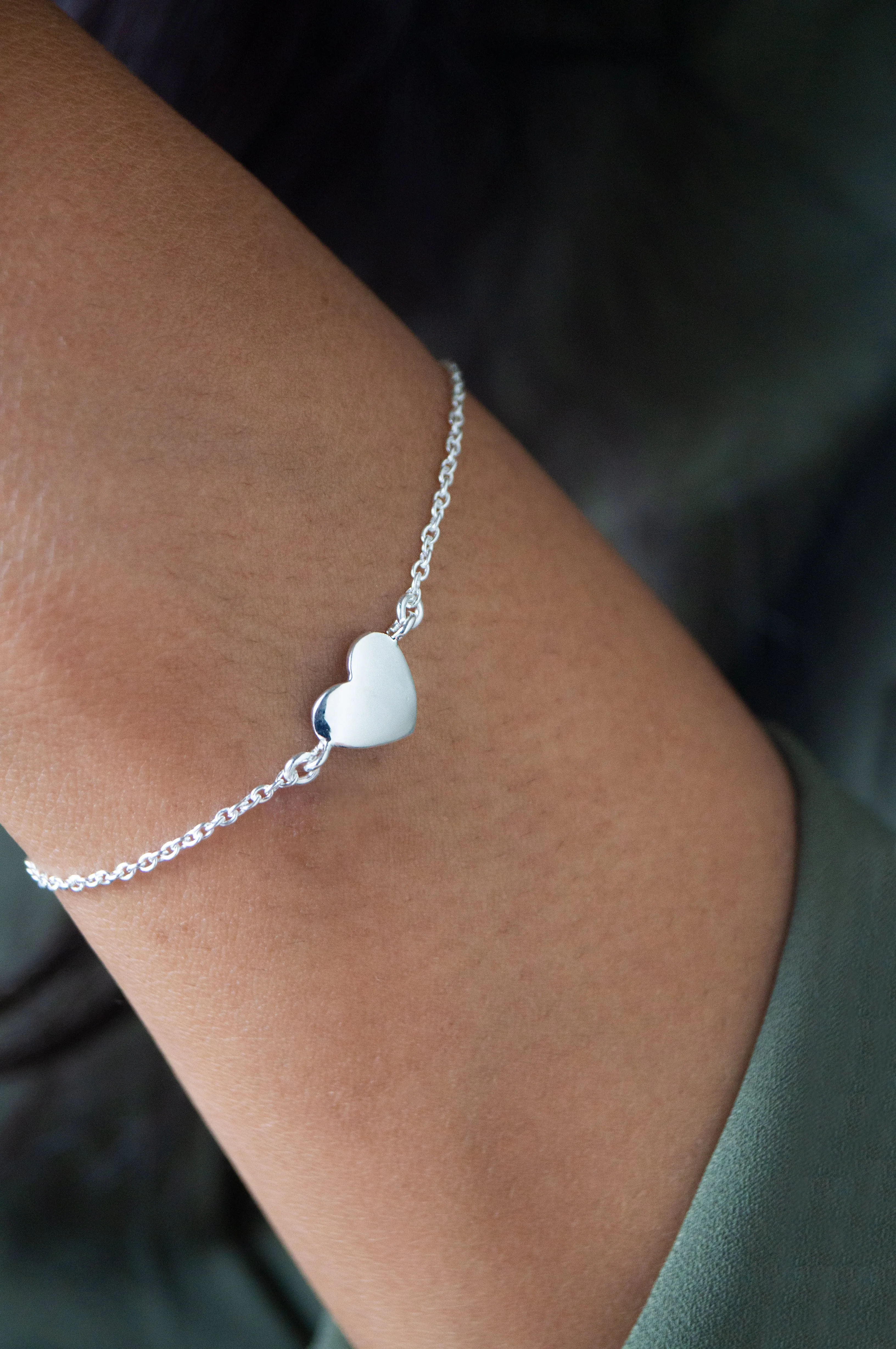 Just A Little Heart Sterling Silver Chain Bracelet