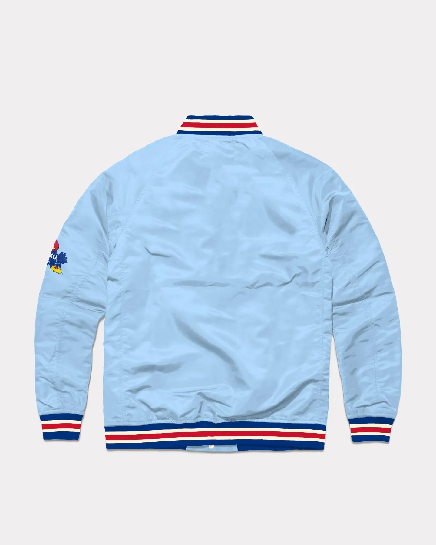 Kansas Jayhawks Script Powder Blue Varsity Jacket