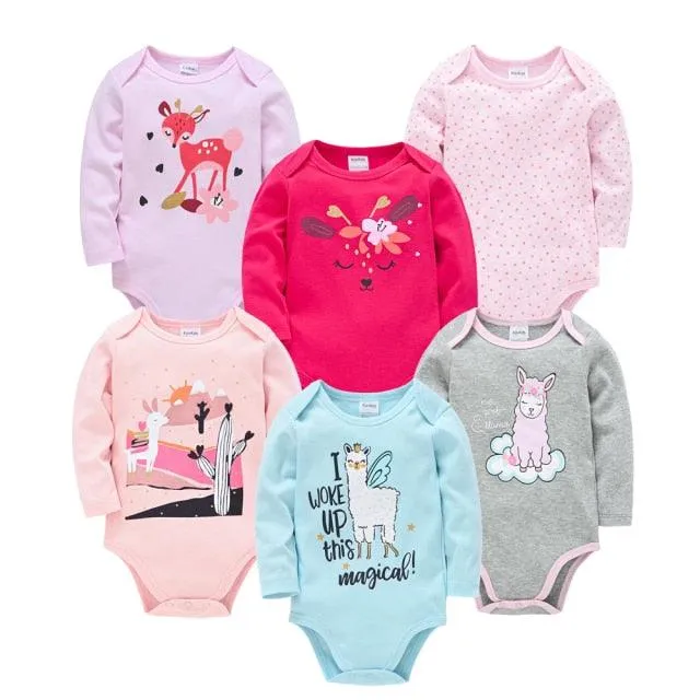 Kavkas Baby Boys Girls Bodysuit 6 PCS 3 PCS Long Sleeve 100% Cotton Baby Clothes 0-12 months Newborn body bebe Jumpsuit Clothing