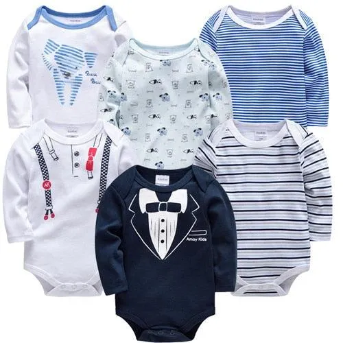 Kavkas Baby Boys Girls Bodysuit 6 PCS 3 PCS Long Sleeve 100% Cotton Baby Clothes 0-12 months Newborn body bebe Jumpsuit Clothing