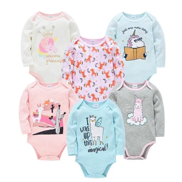 Kavkas Baby Boys Girls Bodysuit 6 PCS 3 PCS Long Sleeve 100% Cotton Baby Clothes 0-12 months Newborn body bebe Jumpsuit Clothing