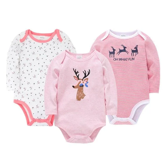 Kavkas Baby Boys Girls Bodysuit 6 PCS 3 PCS Long Sleeve 100% Cotton Baby Clothes 0-12 months Newborn body bebe Jumpsuit Clothing