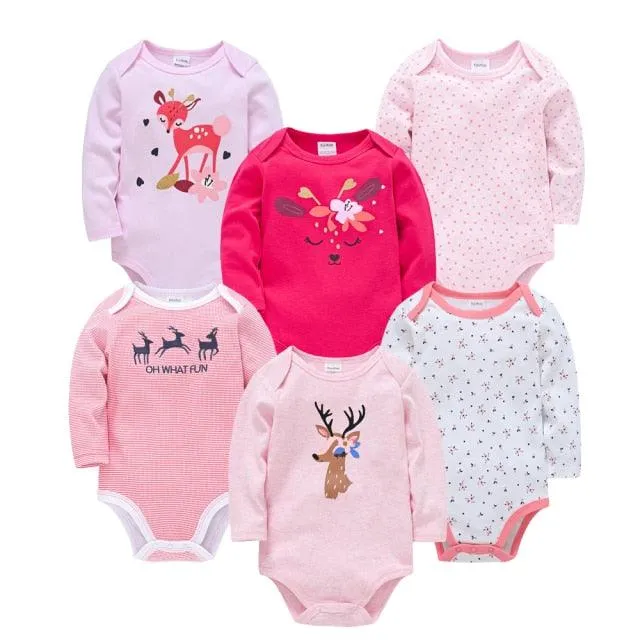 Kavkas Baby Boys Girls Bodysuit 6 PCS 3 PCS Long Sleeve 100% Cotton Baby Clothes 0-12 months Newborn body bebe Jumpsuit Clothing