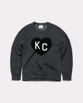 Kids Black KC Heart Crewneck