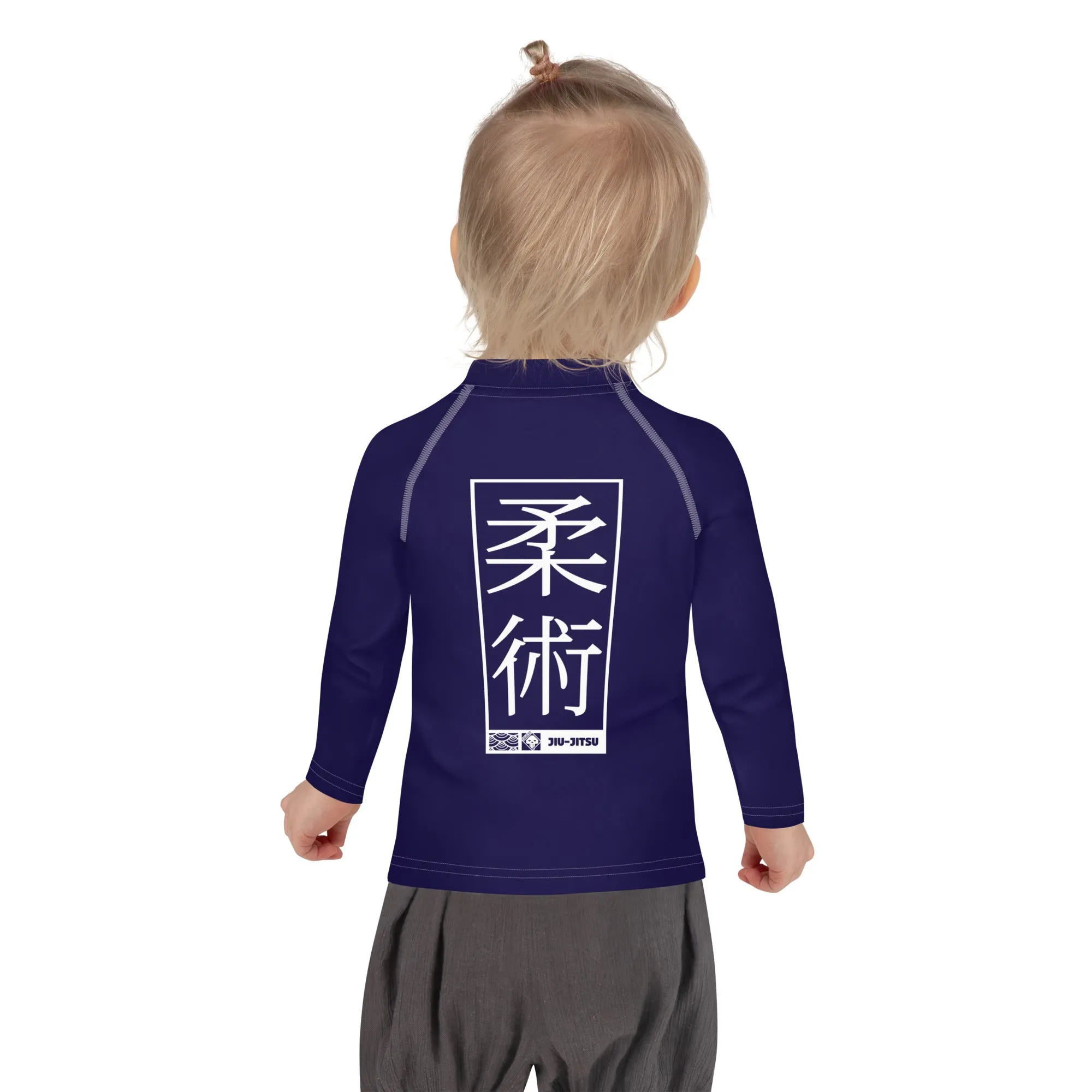 Kid's Girls Long Sleeve BJJ Rash Guard Jiu-Jitsu 002 - Midnight Blue