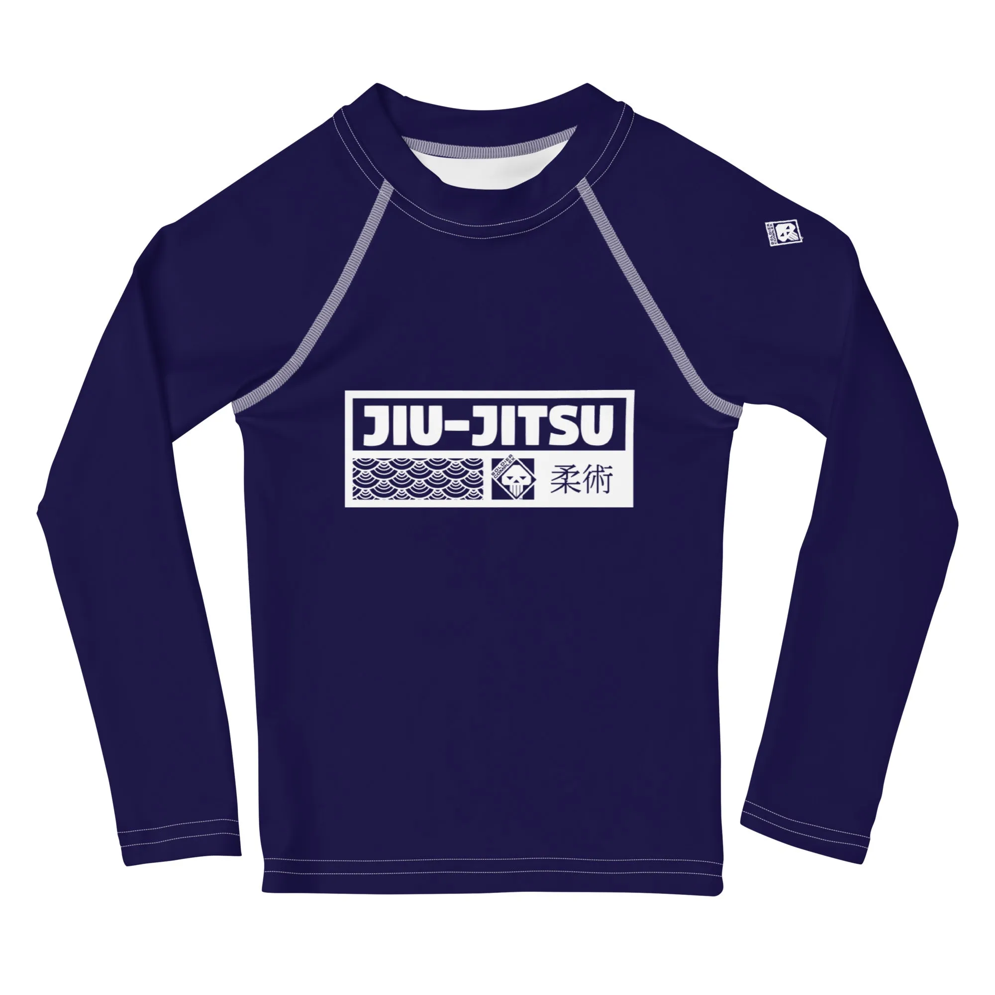 Kid's Girls Long Sleeve BJJ Rash Guard Jiu-Jitsu 002 - Midnight Blue