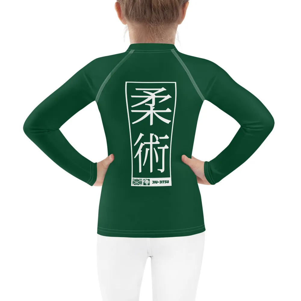 Kid's Girls Long Sleeve BJJ Rash Guard Jiu-Jitsu 008 - Sherwood Forest