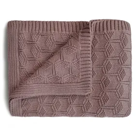 Knitted Honeycomb Baby Blanket (Desert Rose)