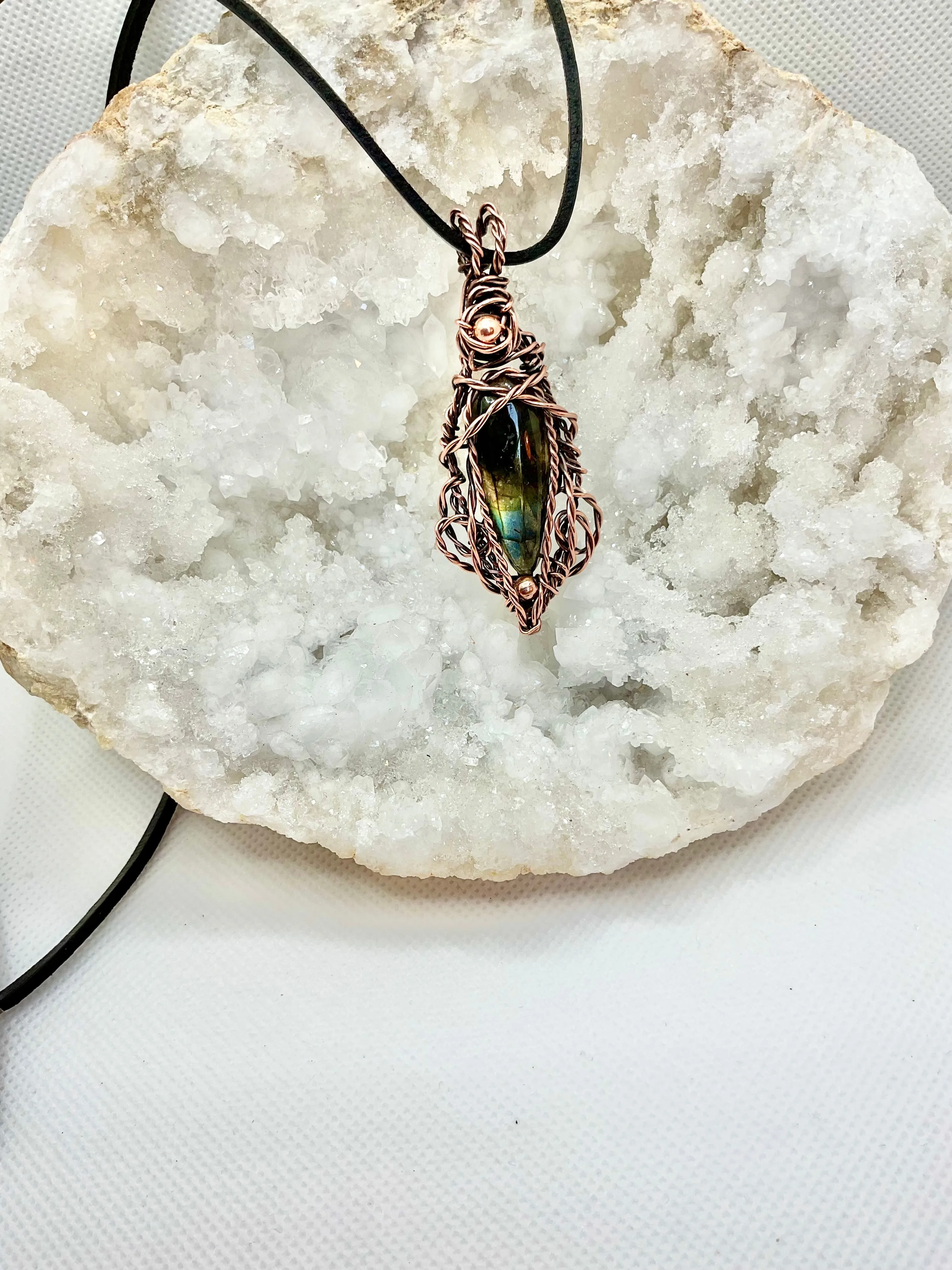 Labradorite Wire Wrapped Pendant