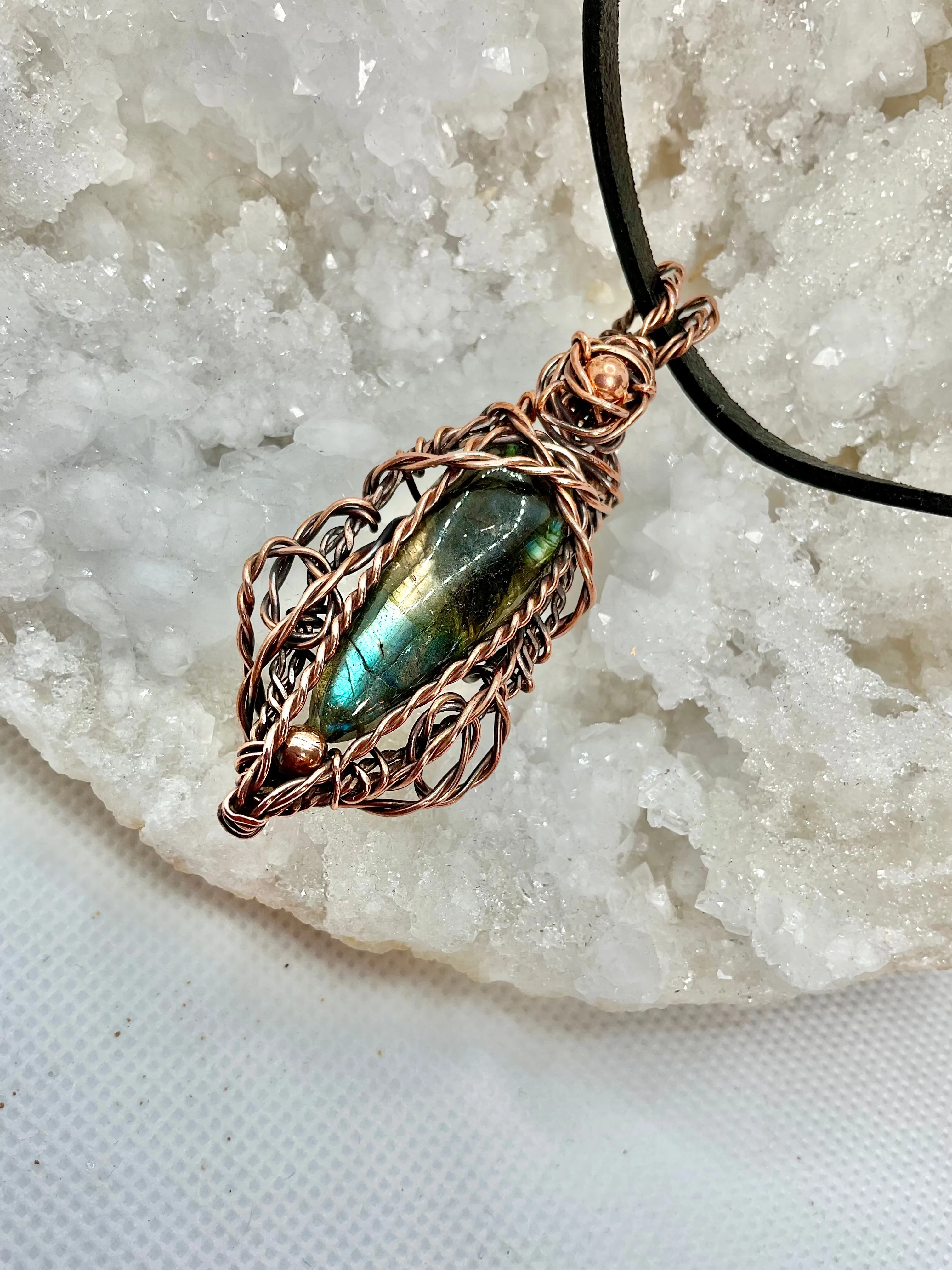 Labradorite Wire Wrapped Pendant