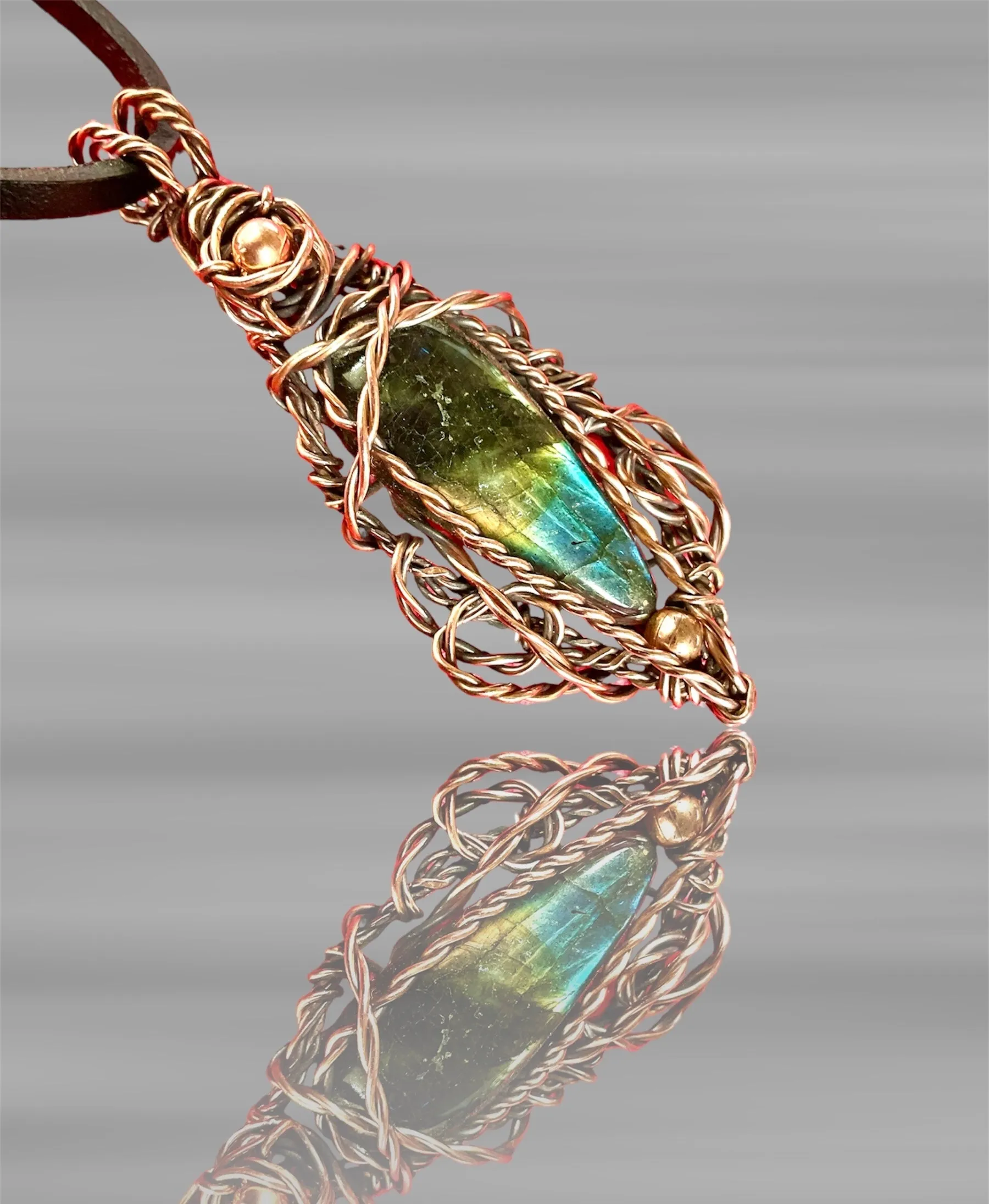 Labradorite Wire Wrapped Pendant