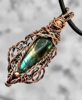 Labradorite Wire Wrapped Pendant