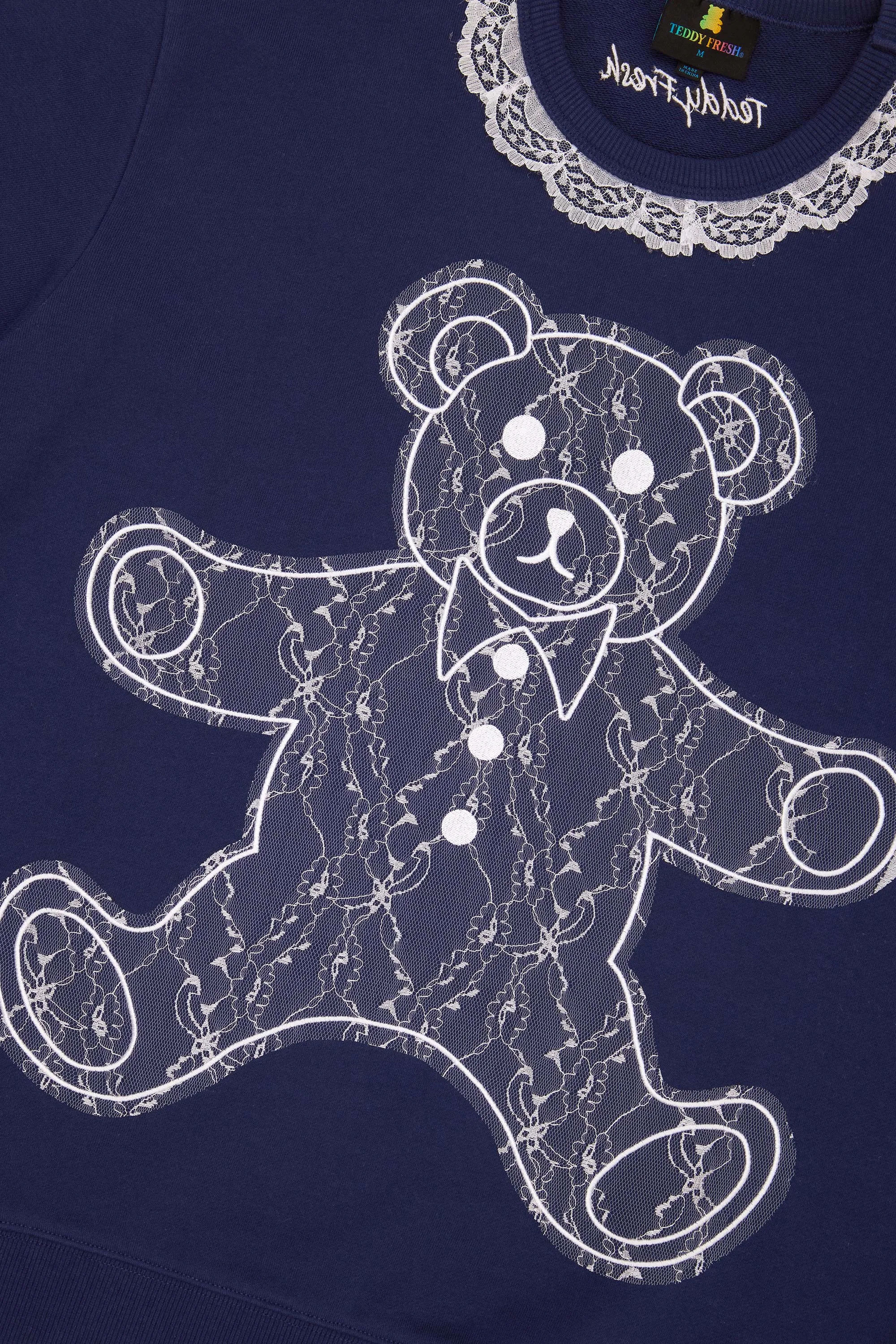 Lace Applique Bear Sweatshirt