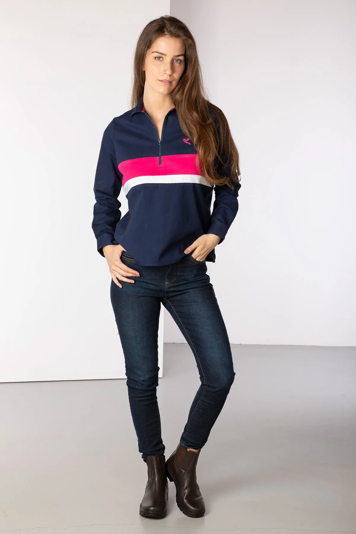 Ladies Quarter Zip Deck Shirt