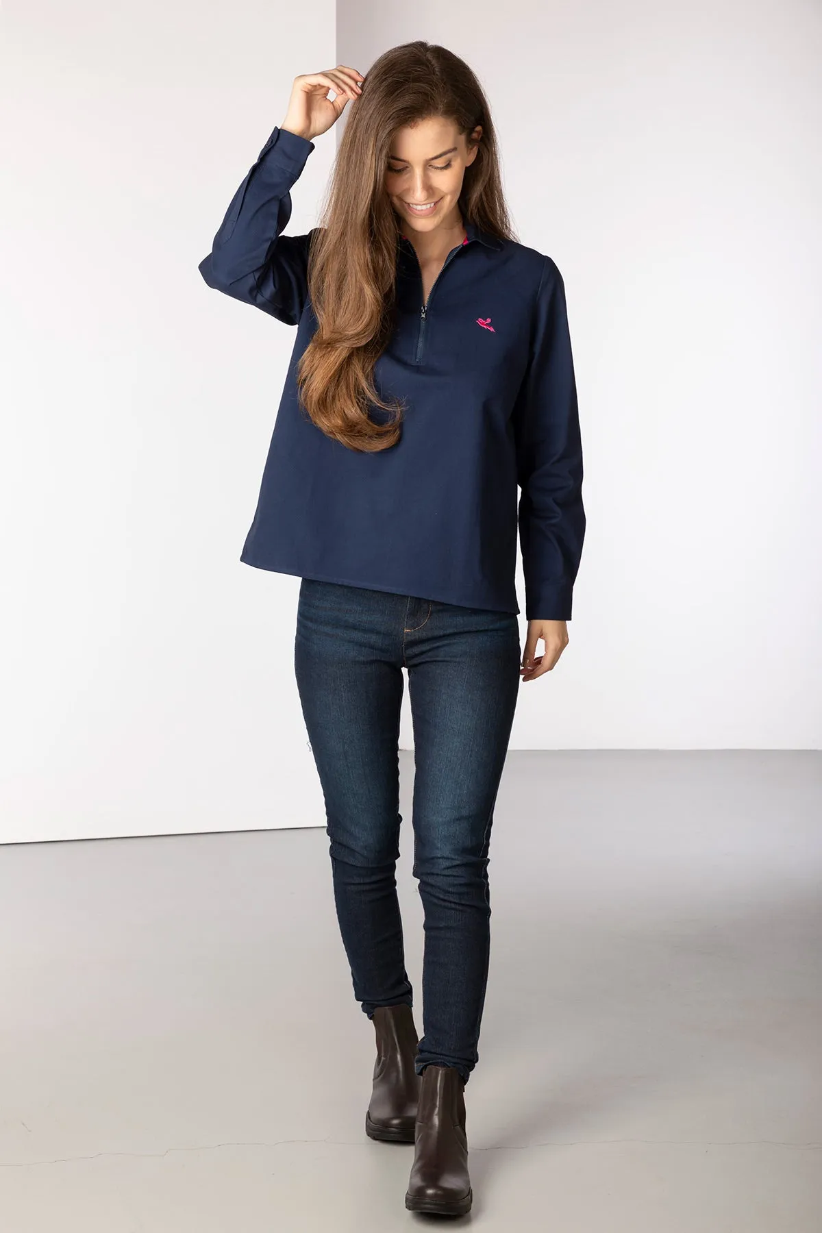 Ladies Quarter Zip Deck Shirt