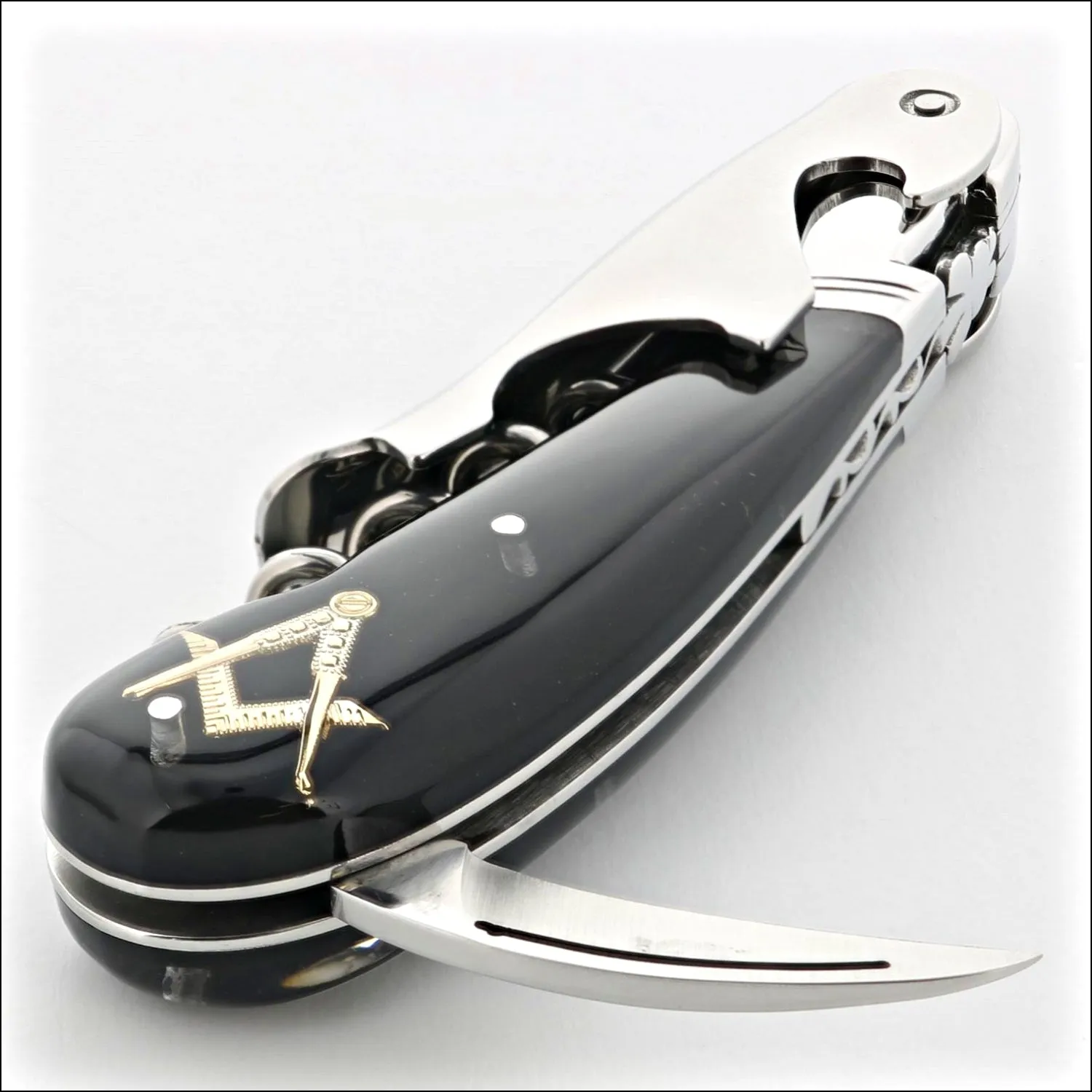 Laguiole Magnum Masonic Symbol Inlay Corkscrew - A