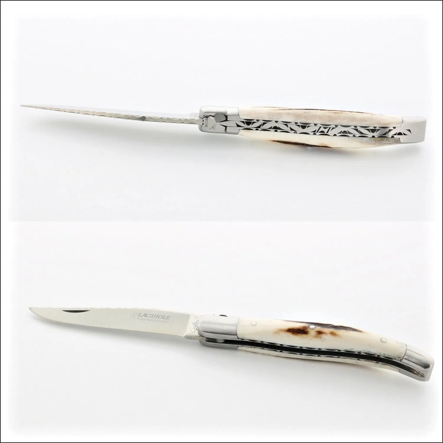 Laguiole Traditional Knife 12 cm Guilloche Deer Stag