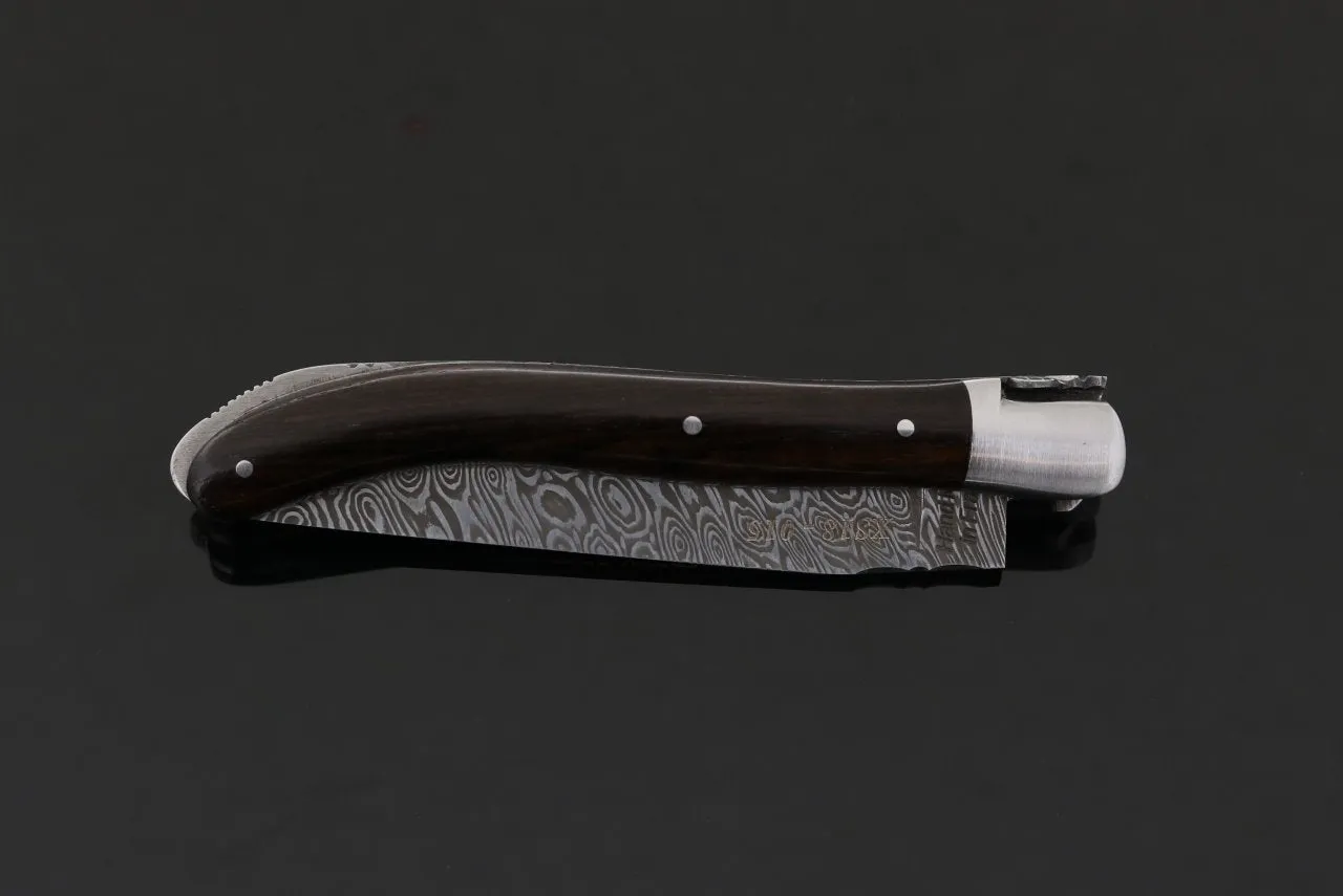 Laguiole XS Damascus Pocket Knife Ebony Handle