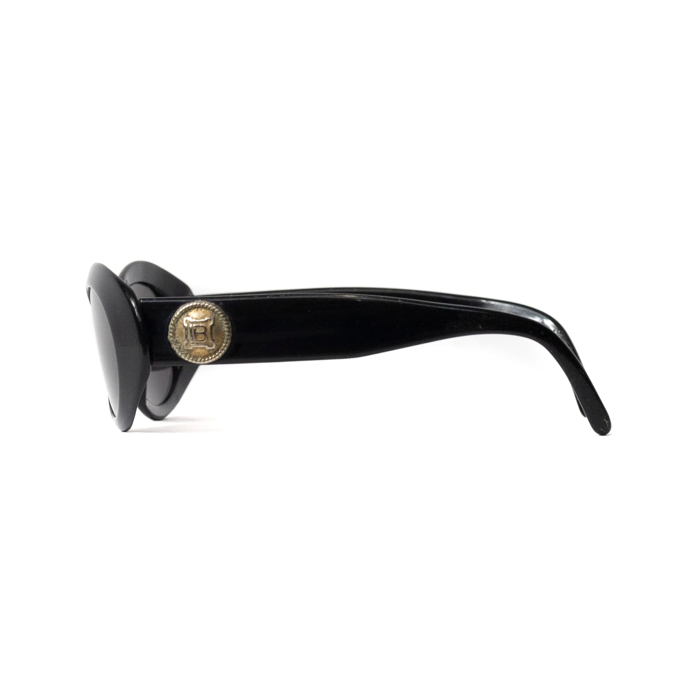 Laura Biagiotti Rounded Blackout Sunglasses