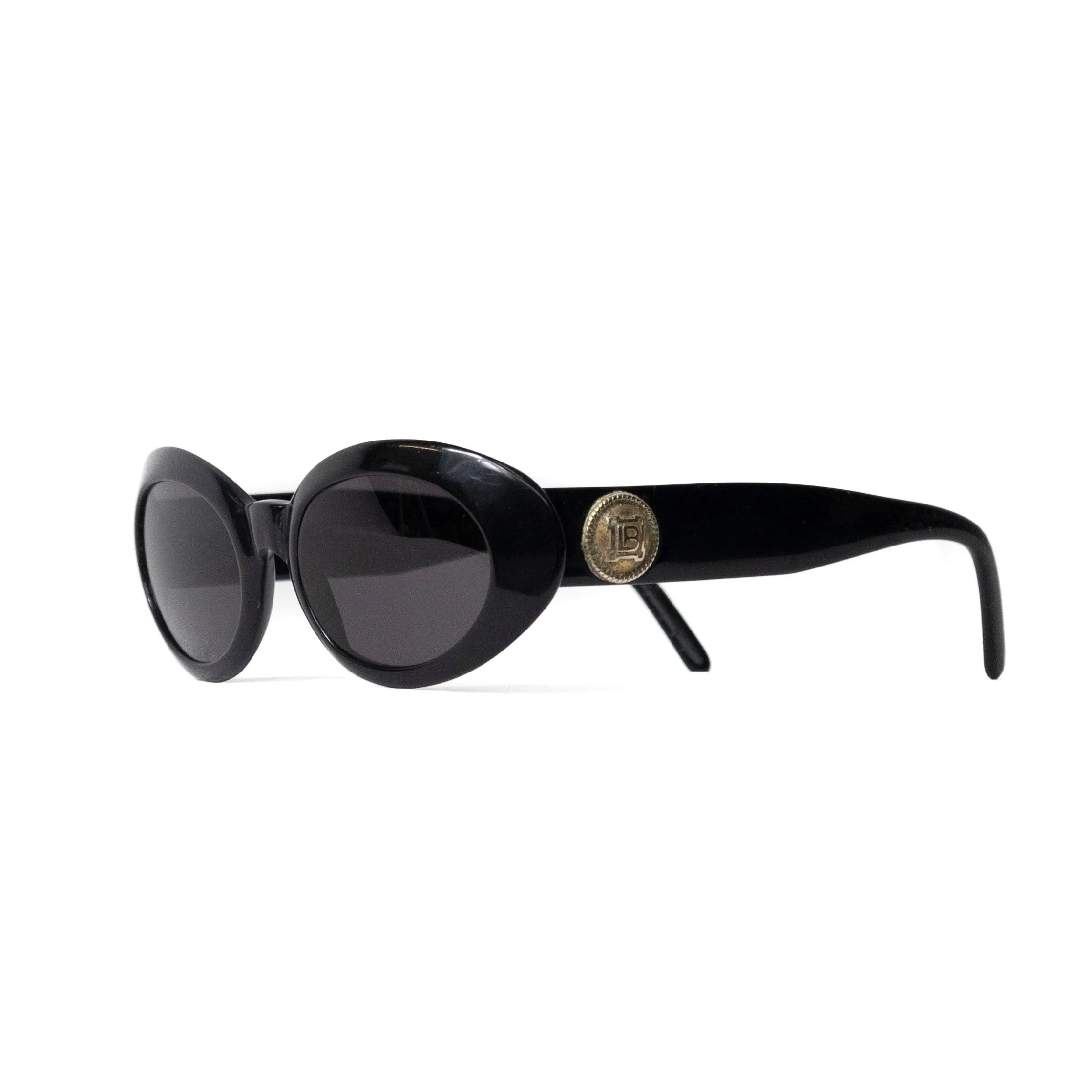 Laura Biagiotti Rounded Blackout Sunglasses