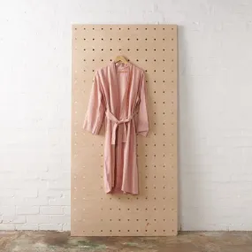 Linen Bathrobe - Pink (Long)