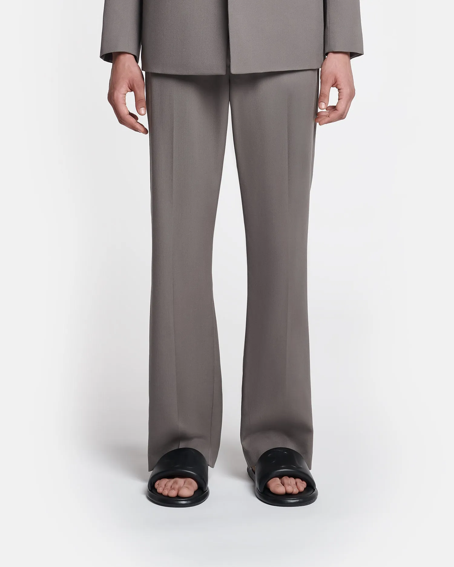 Loic - Twill Suit Pants - Gull Grey