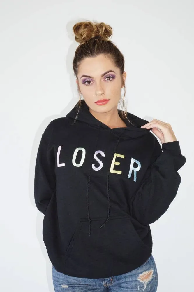 LOSER Pastel Embroidered Unisex Hoodie