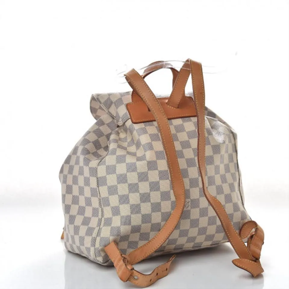 Louis Vuitton Backpack Sperone Damier Azur White Canvas Tote