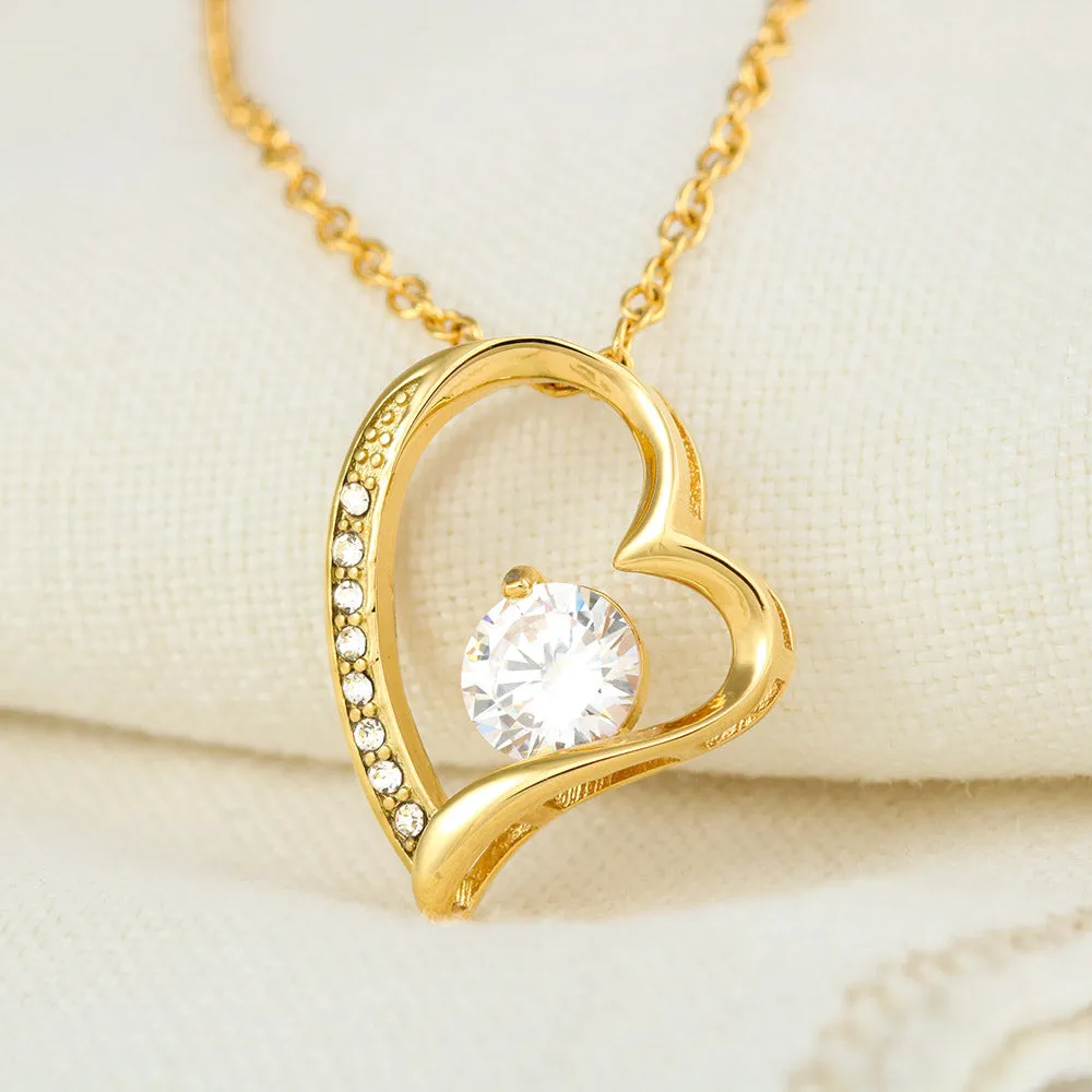 LOVE Forever Heart Necklace With Remembrance Piece Message Card (18k Gold Plated)