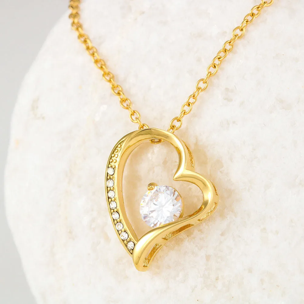 LOVE Forever Heart Necklace With Remembrance Piece Message Card (18k Gold Plated)