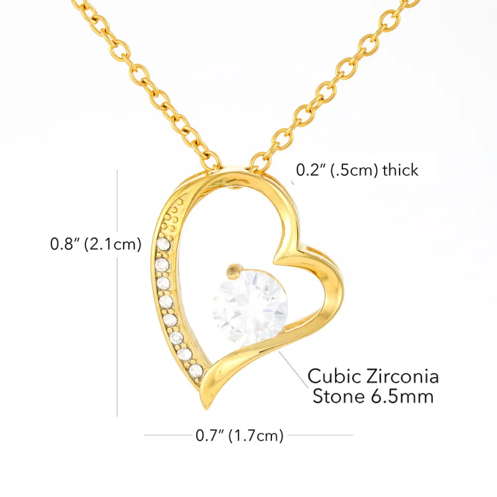 LOVE Forever Heart Necklace With Remembrance Piece Message Card (18k Gold Plated)