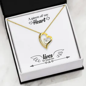 LOVE Forever Heart Necklace With Remembrance Piece Message Card (18k Gold Plated)