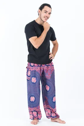 Mandala Elephant Men's Elephant Pants in Blue