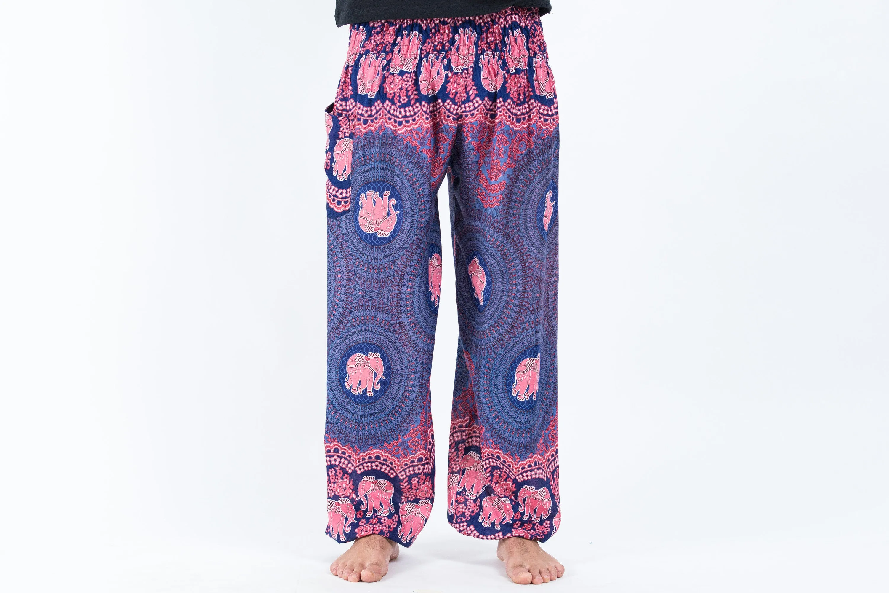 Mandala Elephant Men's Elephant Pants in Blue