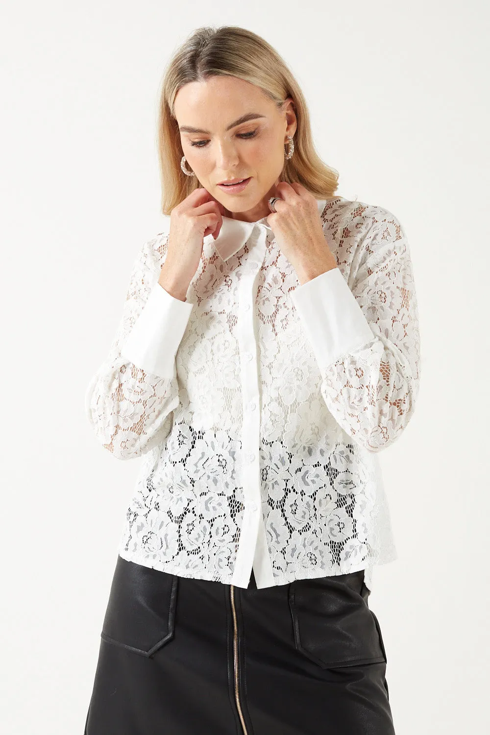 Marc Angelo Collared Lace Shirt