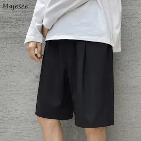 Men Casual Shorts Soft Drawstring Male Summer Breathable Running Knee-length Trousers Oversize Solid Baggy Pocket-pants Hombre