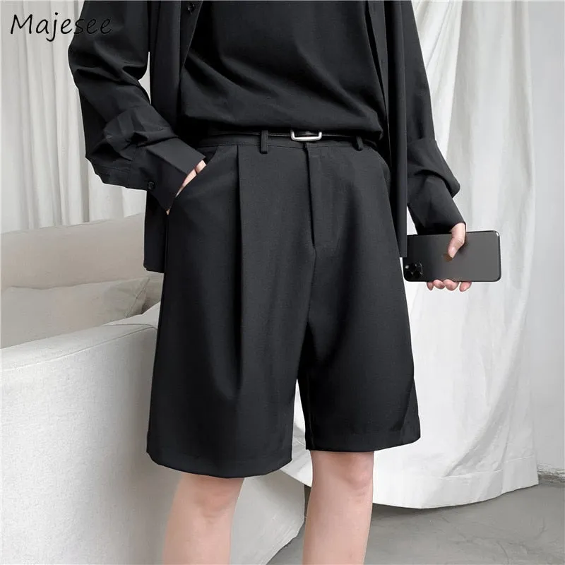 Men Shorts Solid Chic All-match Summer Thin Baggy Straight Ins Casual Trousers for Male Harajuku Simple Popular Men Clothing