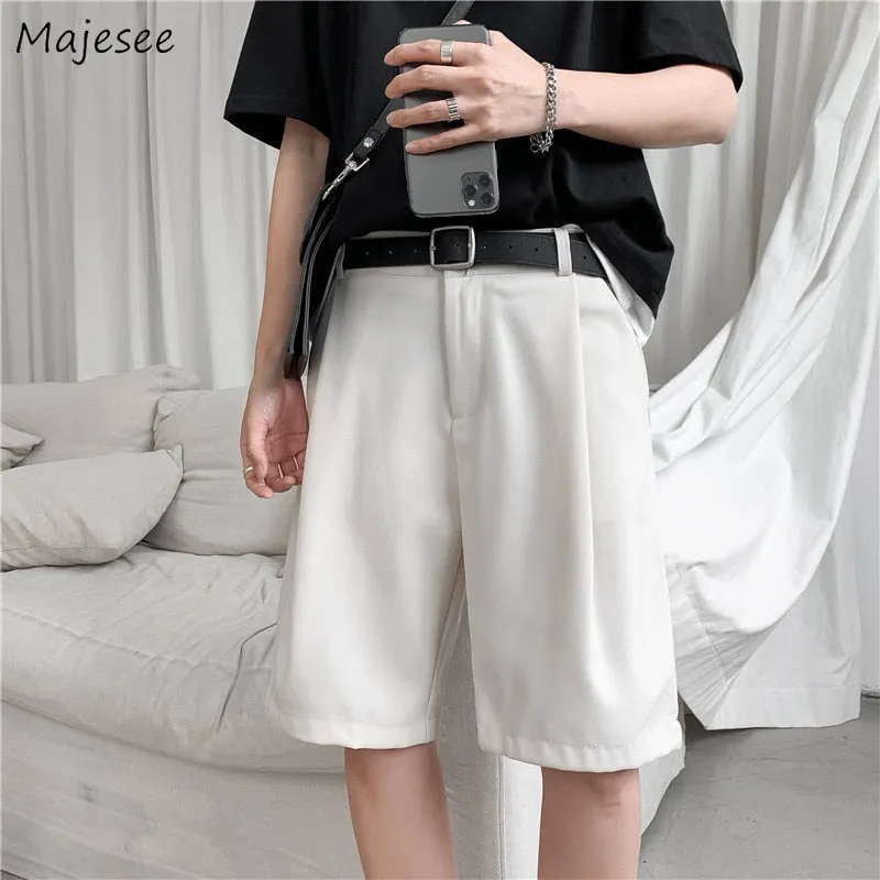 Men Shorts Solid Chic All-match Summer Thin Baggy Straight Ins Casual Trousers for Male Harajuku Simple Popular Men Clothing