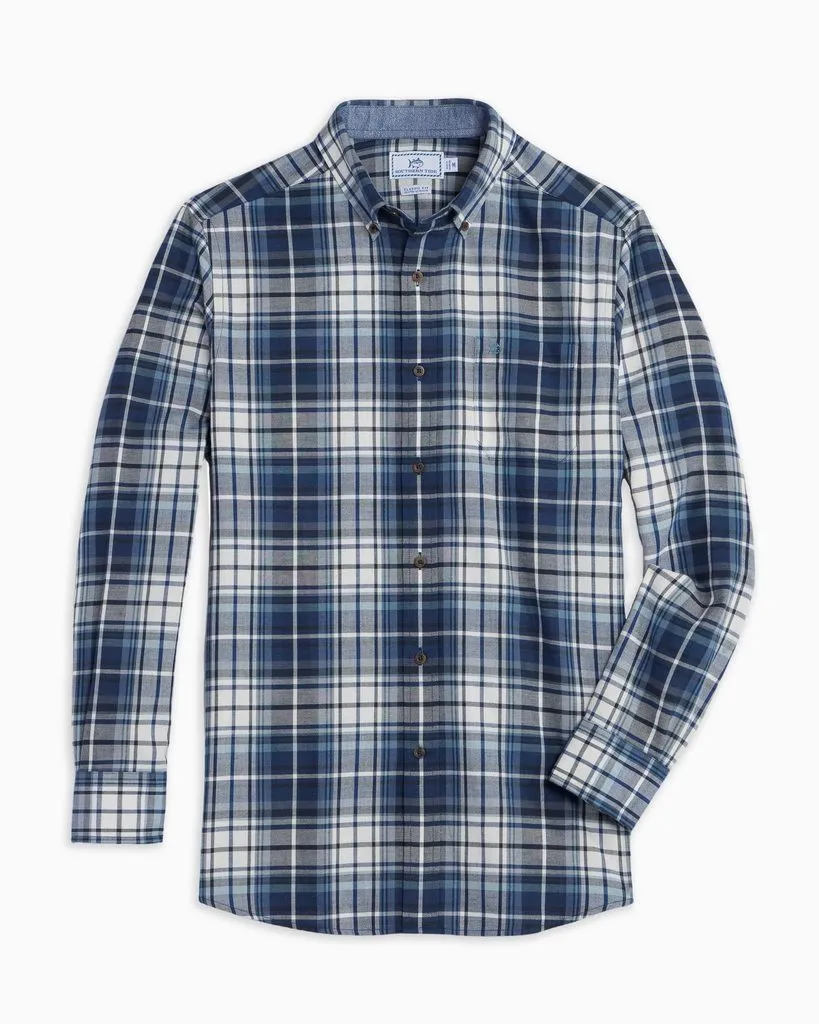 Men's Flannel Purser Plaid Long Sleeve Sportshirt