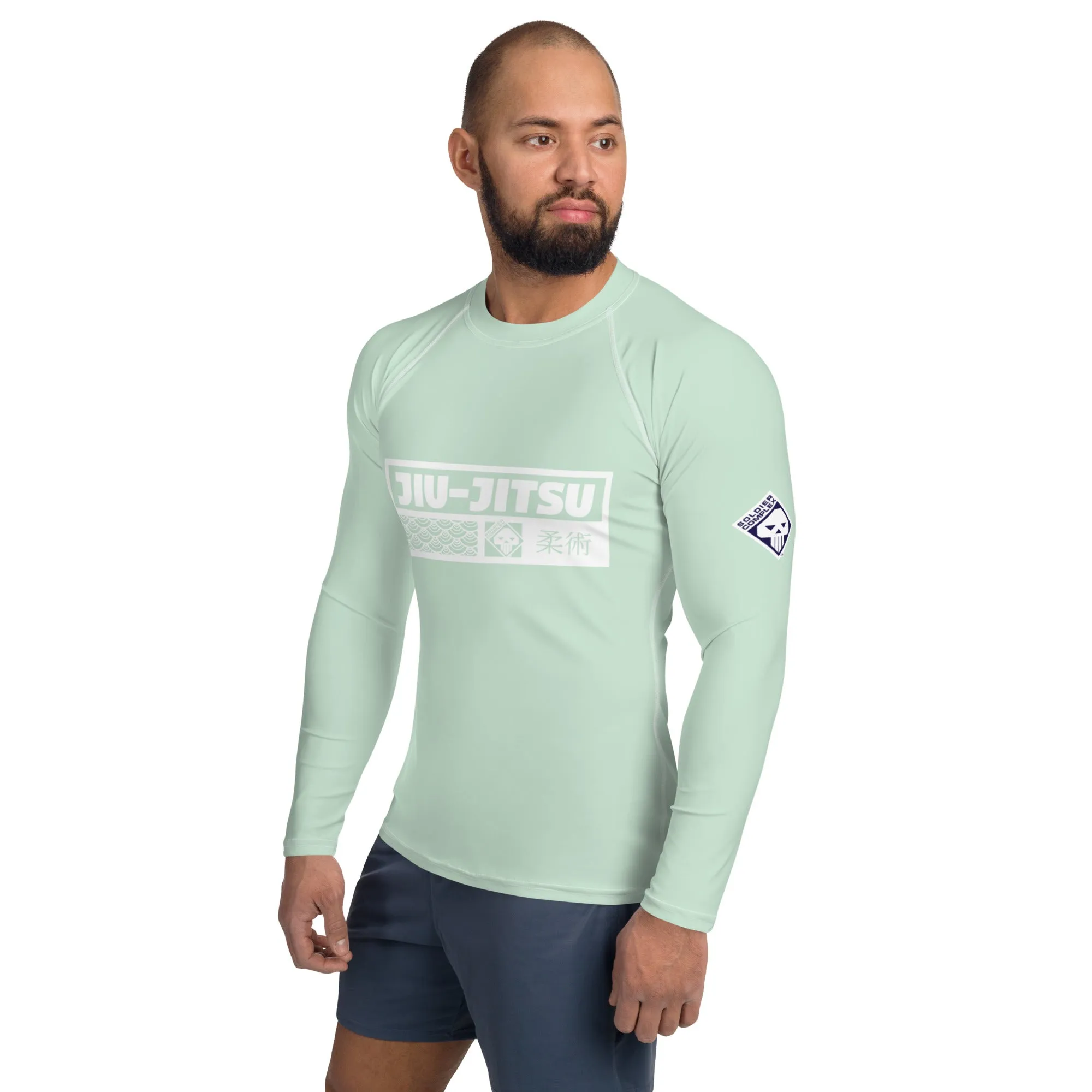 Mens Long Sleeve BJJ Rash Guard - Jiu-Jitsu 012 - Surf Crest