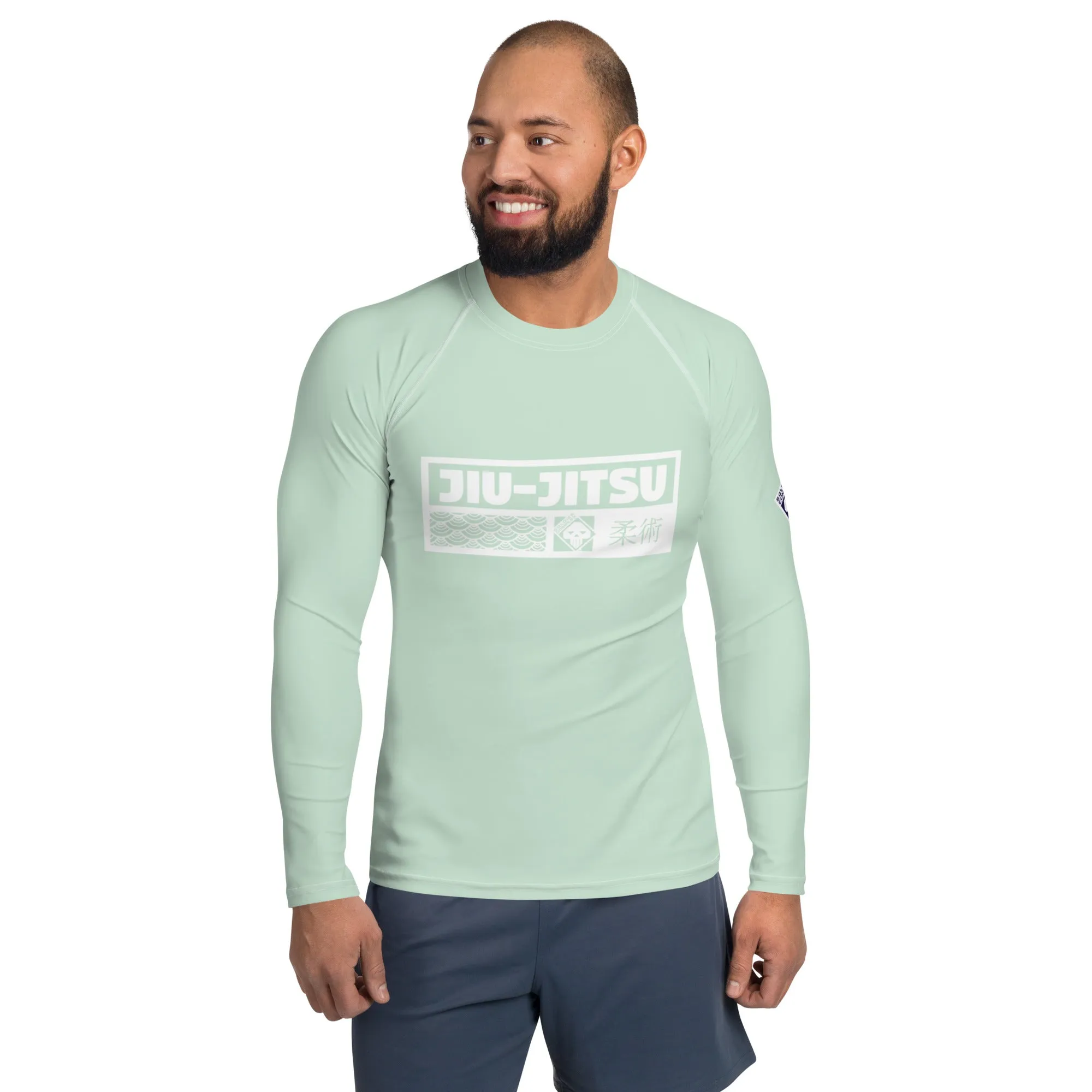 Mens Long Sleeve BJJ Rash Guard - Jiu-Jitsu 012 - Surf Crest