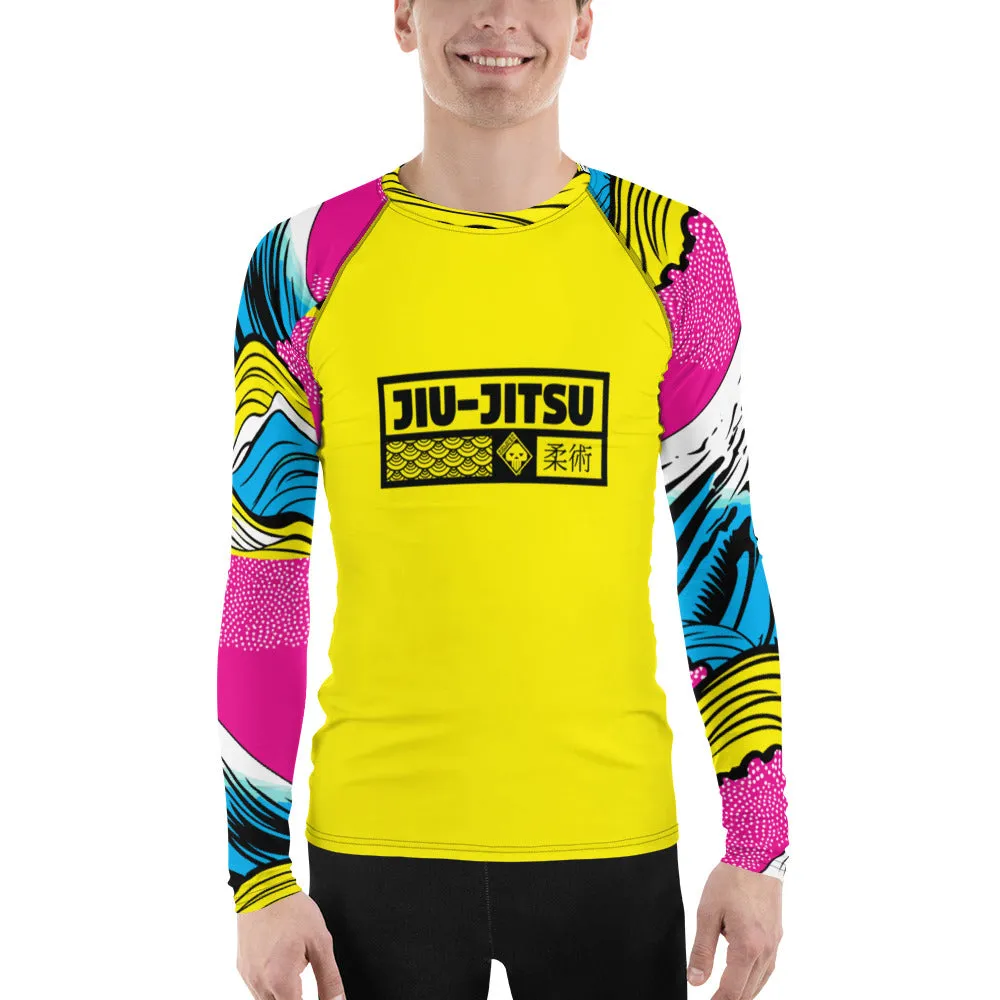 Mens Long Sleeve BJJ Rash Guard - Jiu-Jitsu 016 - Mt Fuji 001