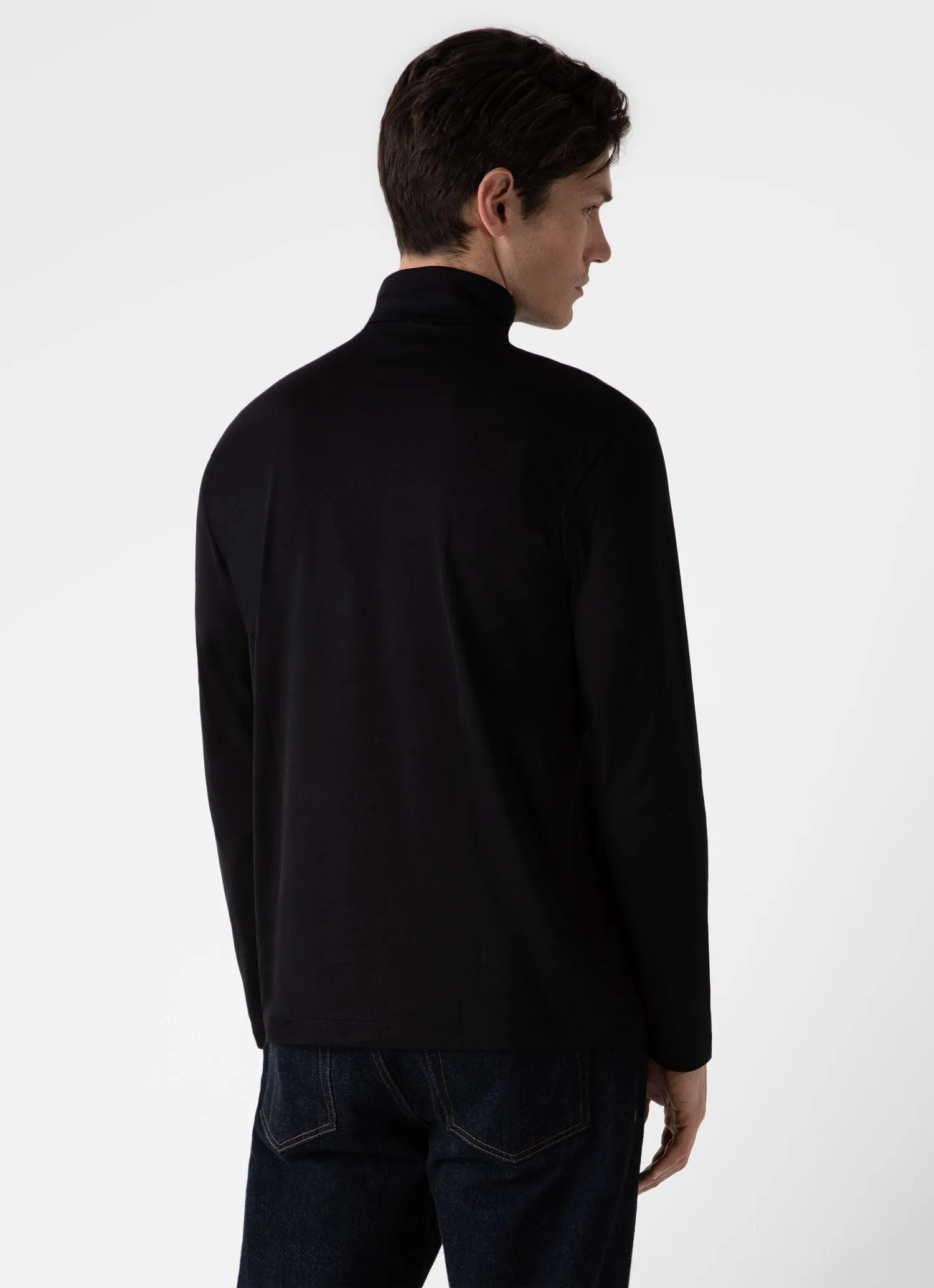 Men's Long Sleeve Roll Neck in Black