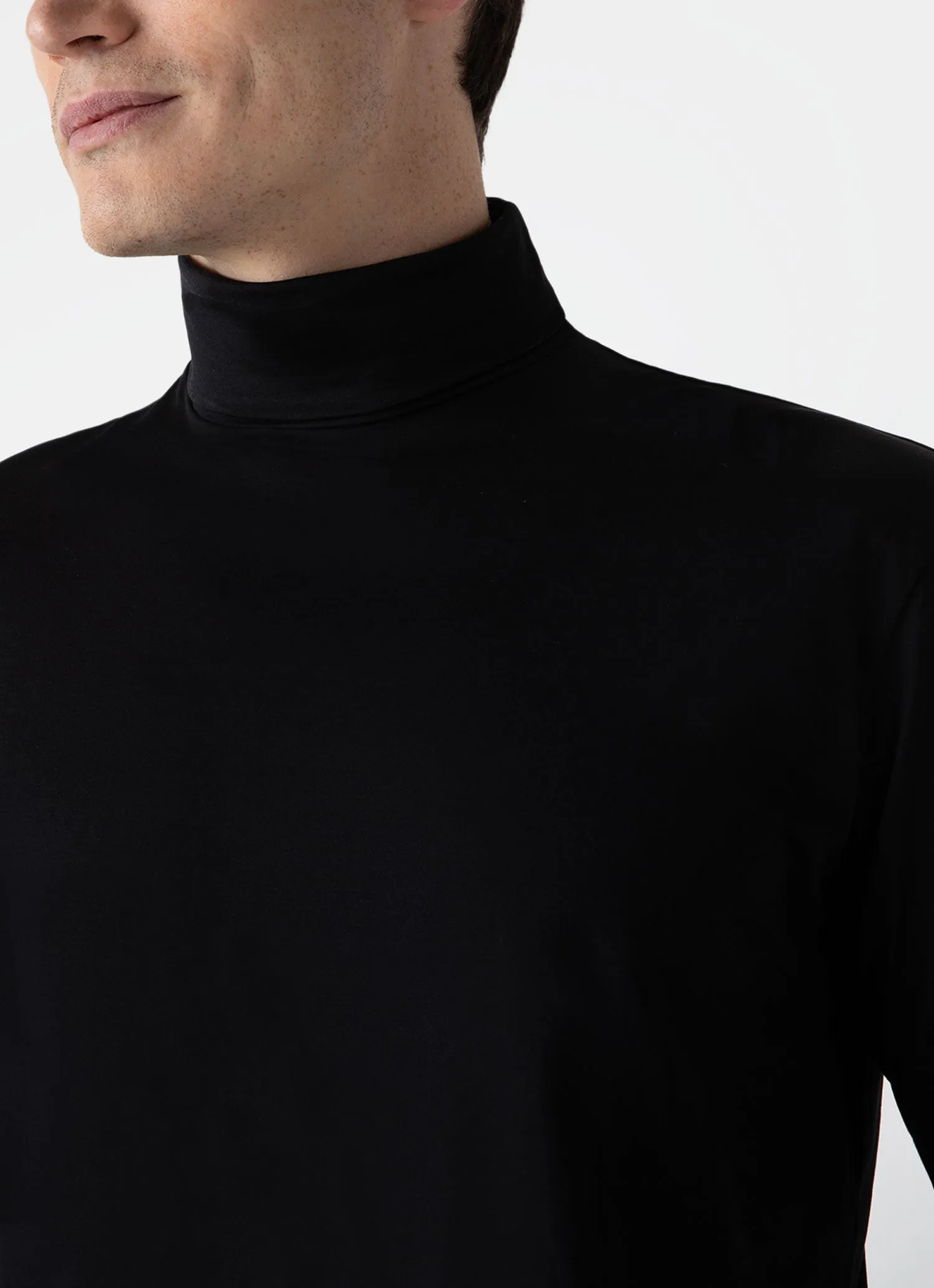 Men's Long Sleeve Roll Neck in Black