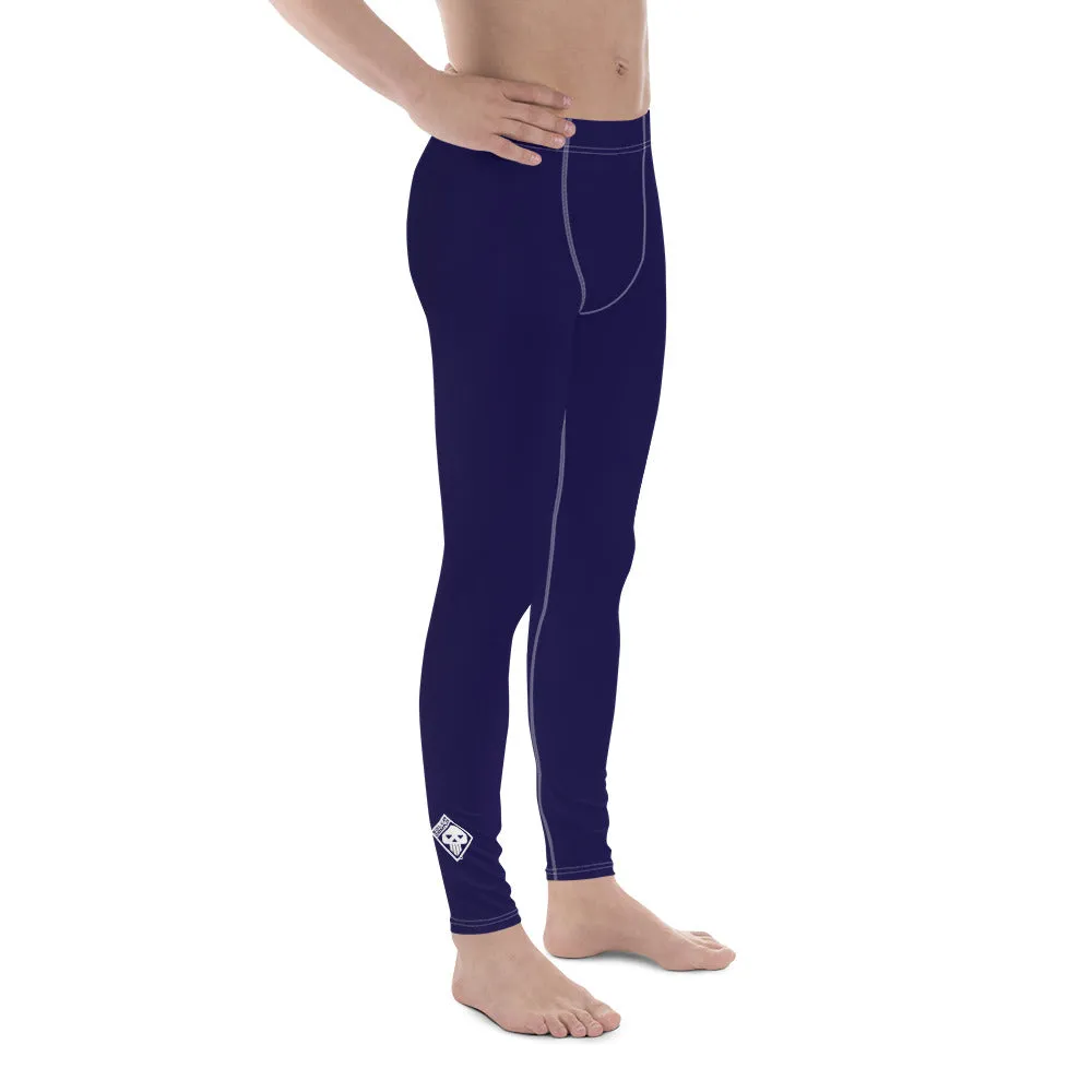 Men's Midnight Blue Athletic Leggings for Running, Gym, Jiu-Jitsu and MMA