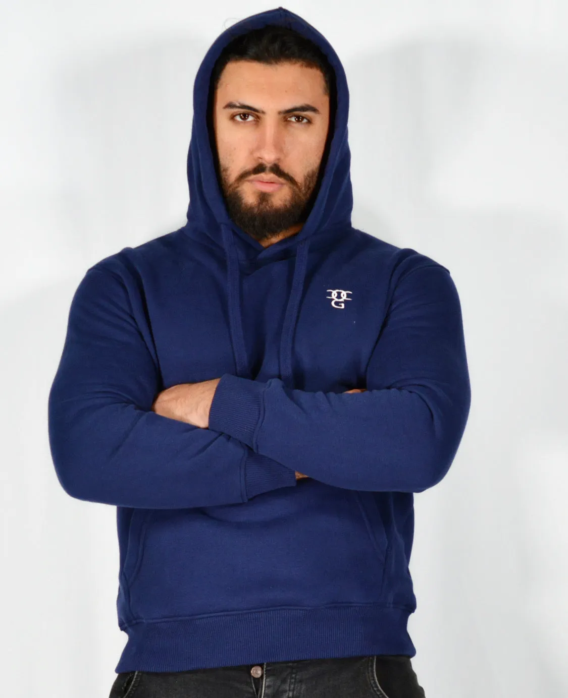 Mens O.G. Symbol Blue Pullover Hooded Top