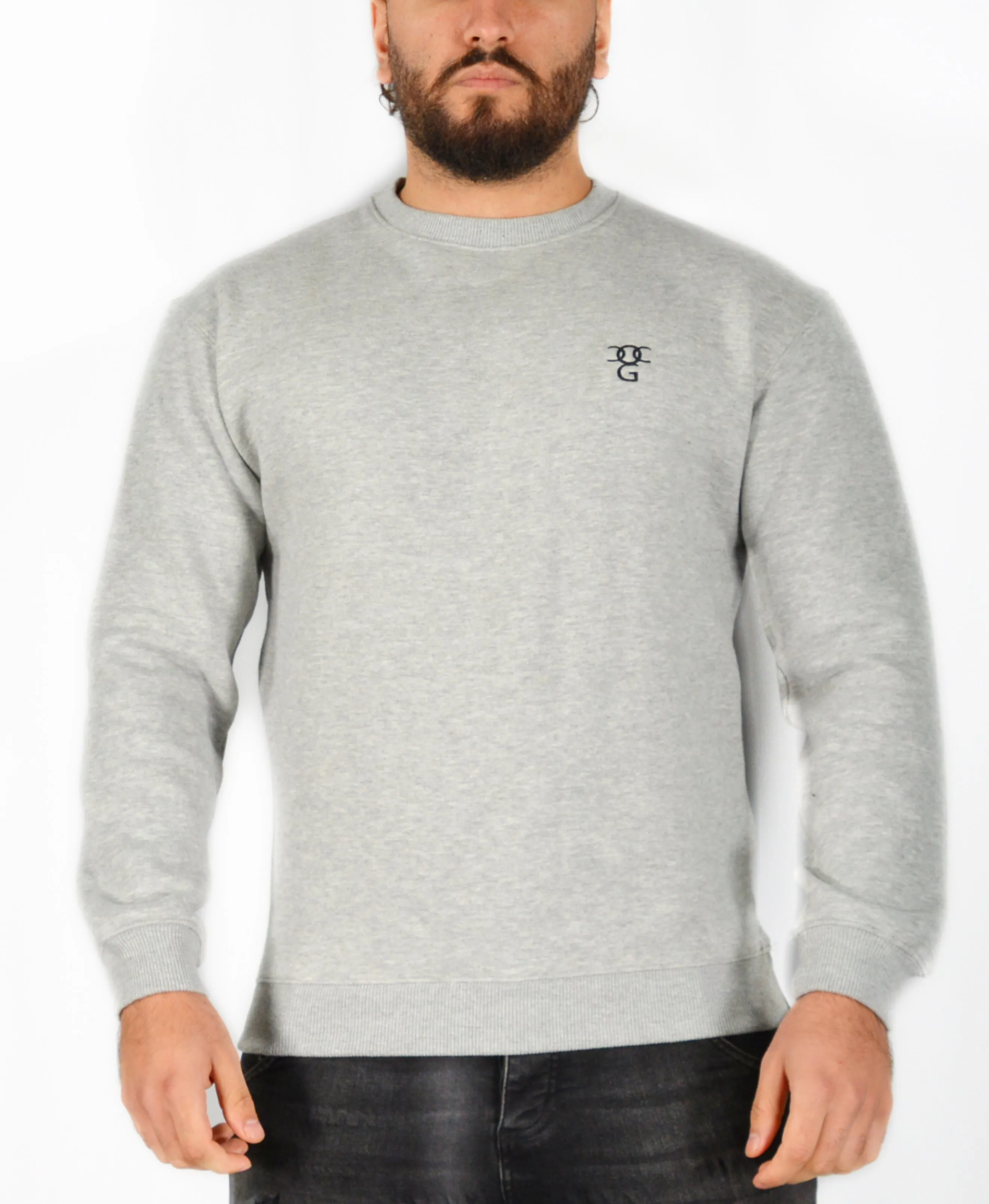 Mens O.G. Symbol Light Grey Sweat Jumper Top