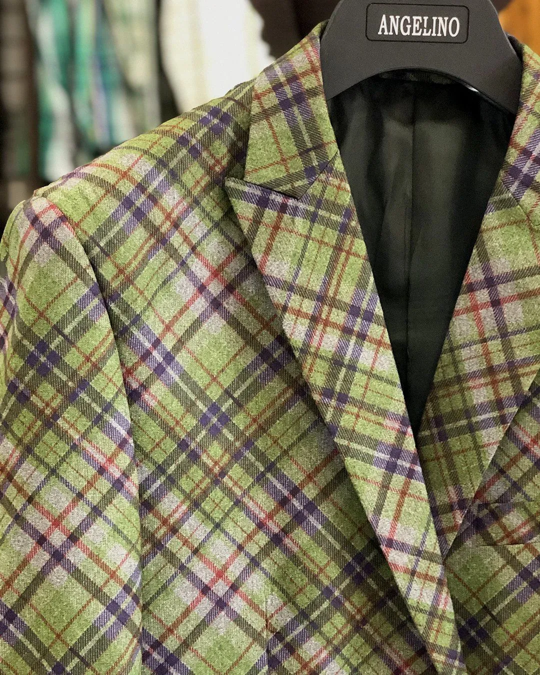 Men's Sport Coat - Elvis Green - Casual Jacket - Plaid blazer for men