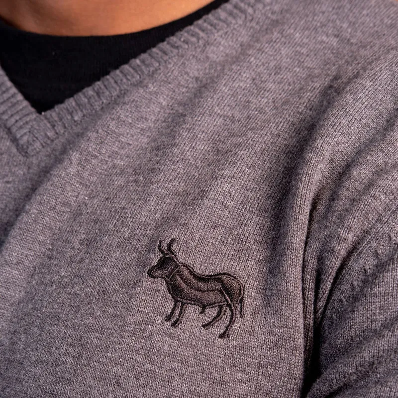 Midlands Tipped V-Neck Pullover Jackal