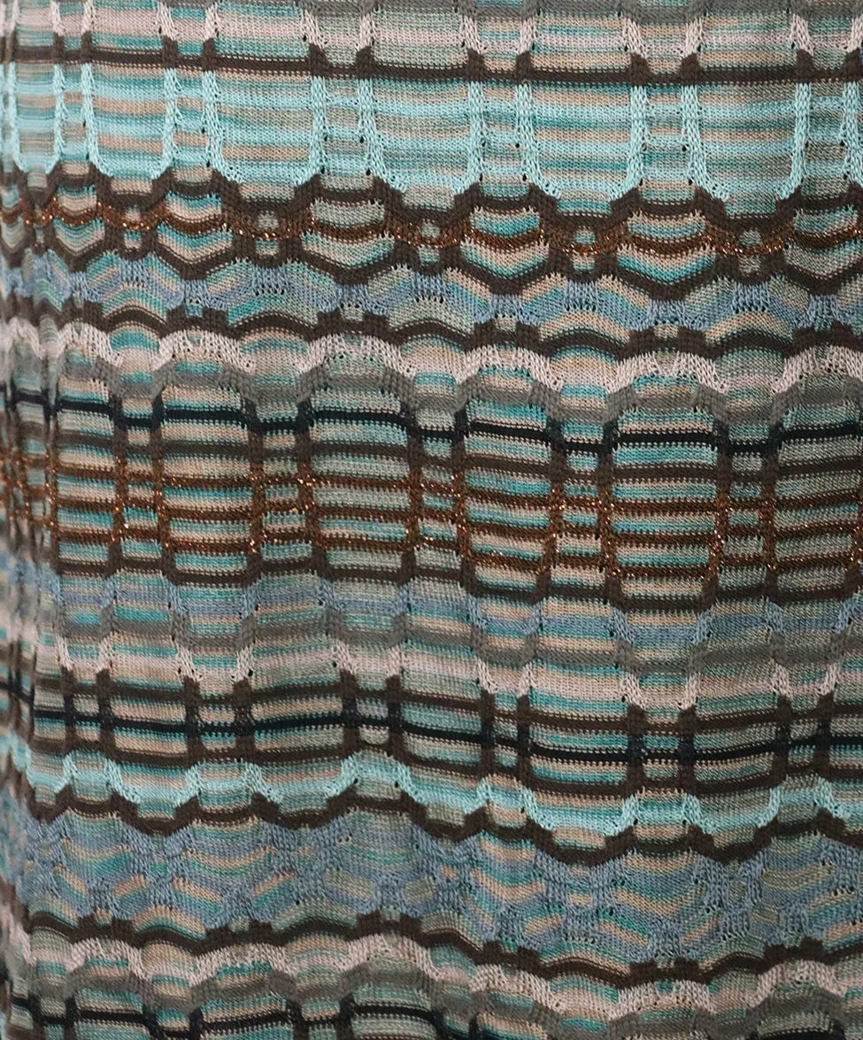 Missoni Brown & Teal Knit Skirt sz 10